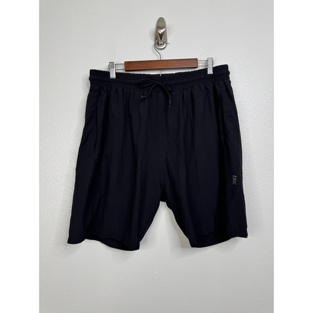 Tasc Performance Mens XXL Black Athletic Training Shorts Bamboo Cotton Blend